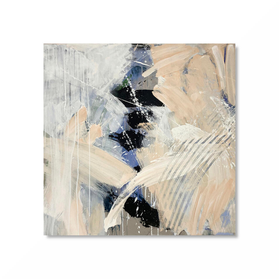 "Hidden Treasures", 80 x 80cm, Subtle Shifts Abstract mixed media painting by Jutta Rika Bressem